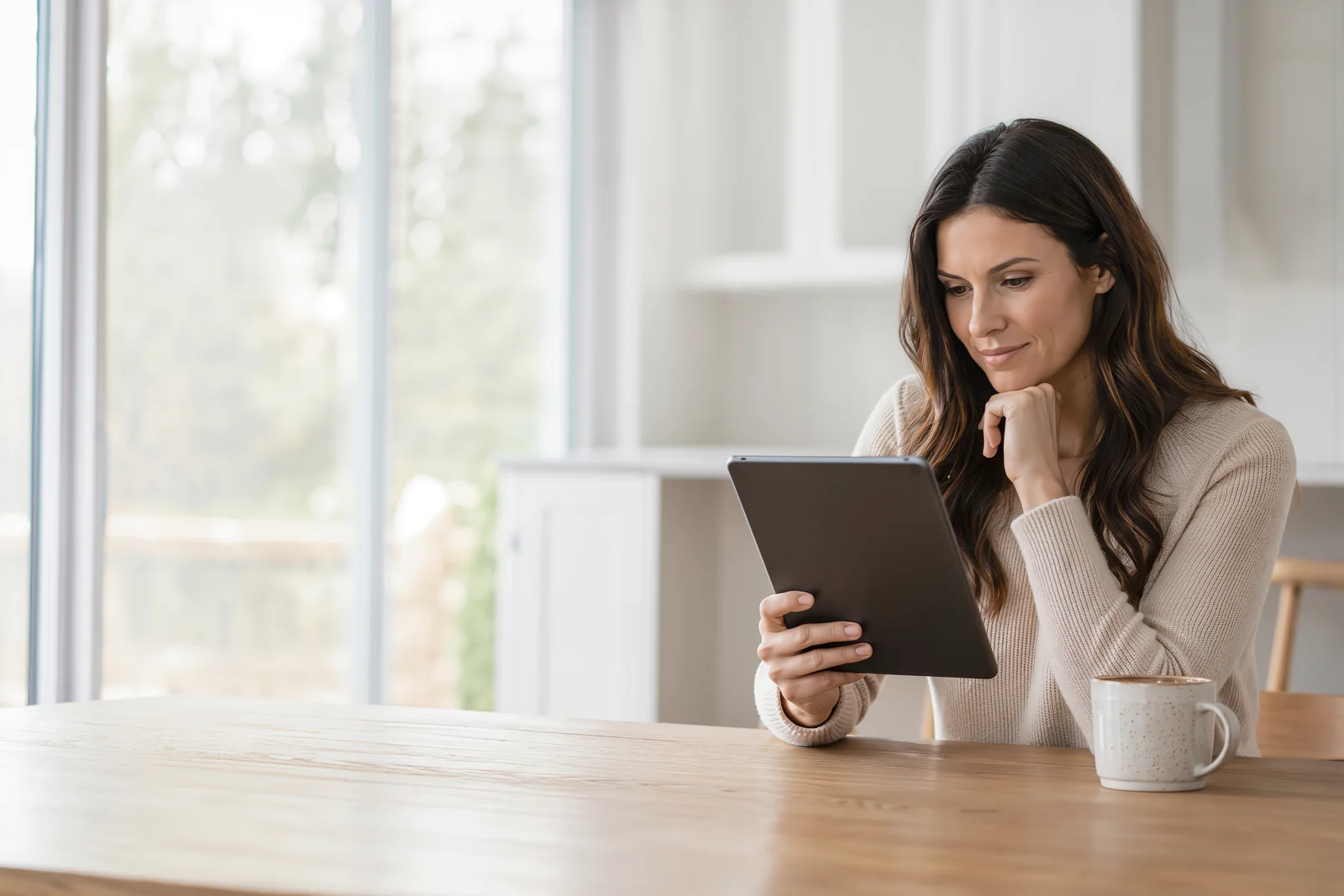 Homeowner reading Adibug pest control tips on a tablet at home