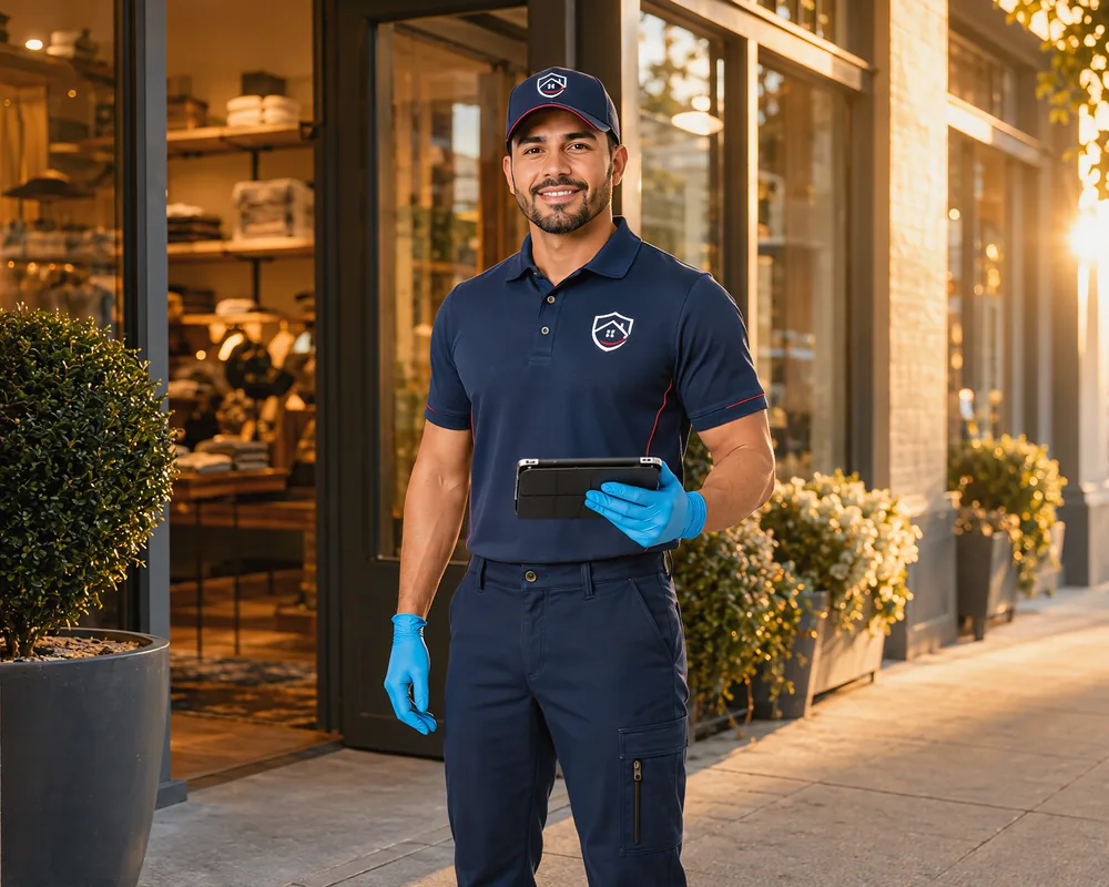 Adibug commercial pest control technician at a Hampton Roads business