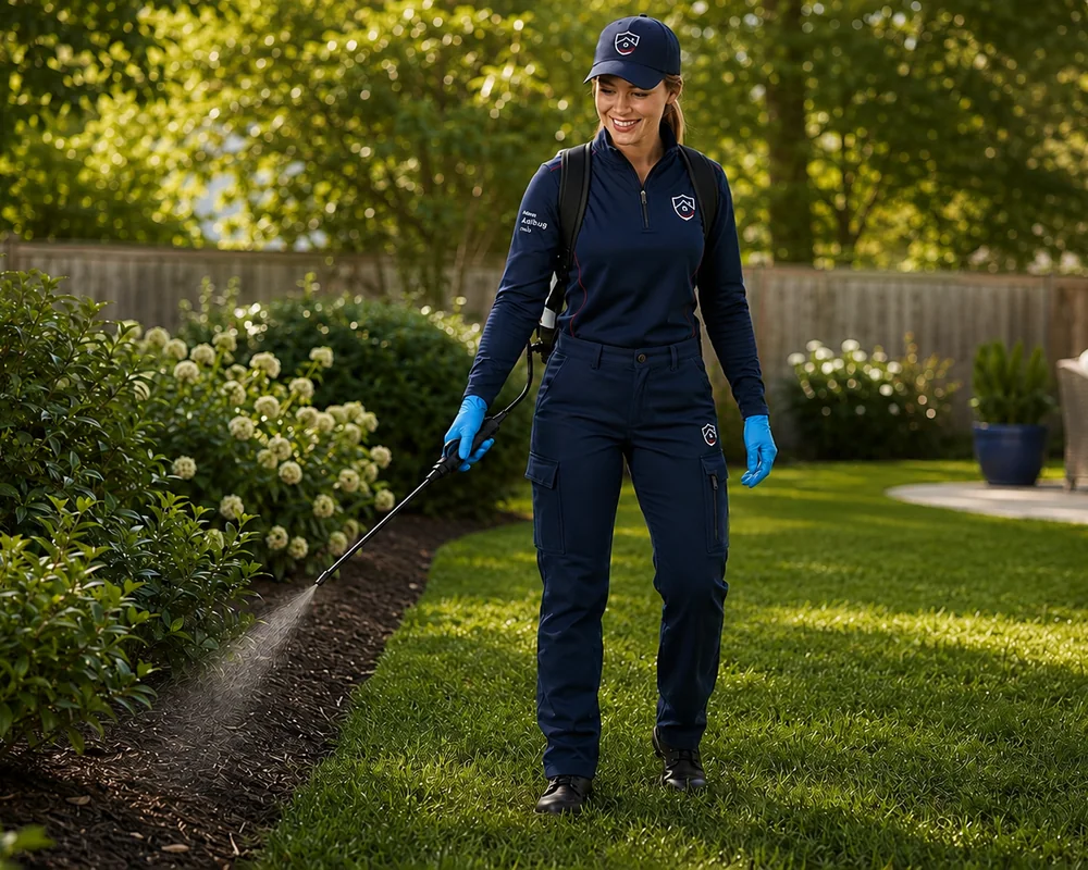 Adibug technician providing flea and tick control in Hampton Roads
